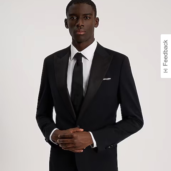 Express extra slim Black wool-blend Tuxedo Jacket - Picture 2 of 11